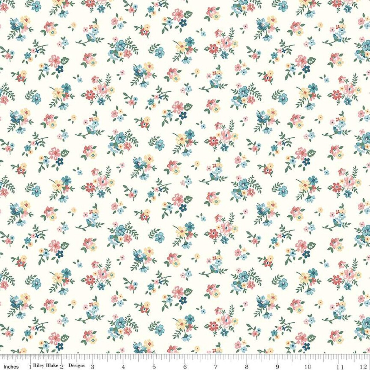 Fabric Riley Blake Cloud Ditsy Floral Mary Catherine by the Quarter Yard C16703-CLOUD